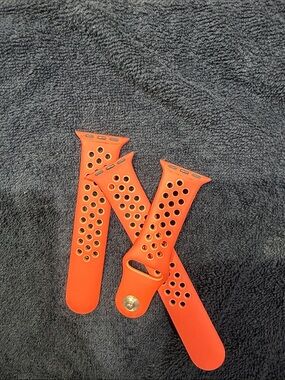 Nike Orange Silicone Sport Watch Bands with Perforated Holes